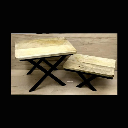 WI/Wood Table Elevation (V-Legs) 2pc Set